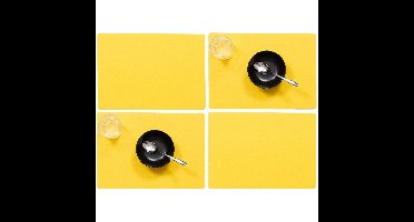 Wicotex luxe Placemats Plain - 10x - geel - 43 x 30 cm