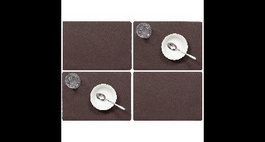 Wicotex luxe Placemats Plain - 4x - bruin - 43 x 30 cm