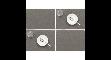 Wicotex luxe Placemats Plain - 6x - donkergrijs - 43 x 30 cm