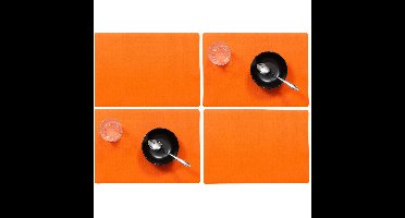 Wicotex luxe Placemats Plain - 8x - oranje - 43 x 30 cm