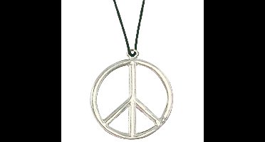 Widmann Peace teken ketting - Hippie - Flower Power - Sixties sieraden