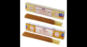 Wierook cadeaus set - 2x geurstokjes - Sandelhout en Witte Salie