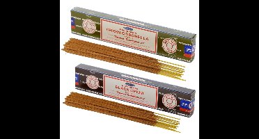 Wierook cadeauset - 2xgeurstokjes - Citronella/Zwarte Opium geur