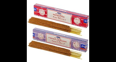 Wierook cadeauset - 2xgeurstokjes - Rozen en Lavendel geur