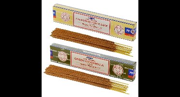 Wierook cadeauset - 2xgeurstokjes - Witte Salie en Citronella
