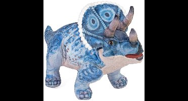 Wild Republic dinosaurus knuffel - Triceratops - blauw - 43cm - pluche