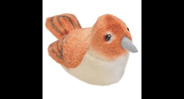 Wild Republic Pluche bruine nachtegaal vogel knuffel - 13 cm