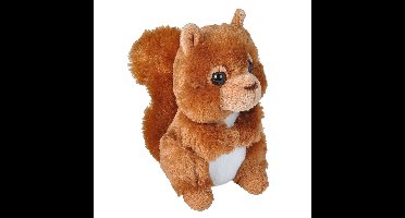 Wild Republic Pluche eekhoorn knuffel - rood - 18 cm - bosdieren