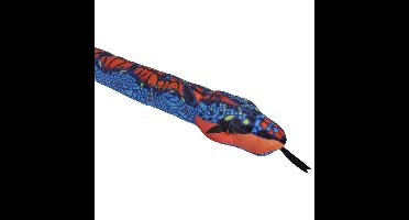 Wild Republic pluche slange knuffeldier - blauw/oranje - 137 cm
