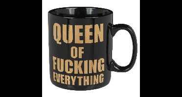XL Koffie mok/beker - Queen of fucking evertything - keramiek - 850 ml