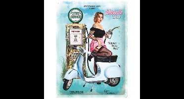 Michelle Taylor - Bowser 585 Benzinepomp - 1948 - Metalen Bord Met Reliëf