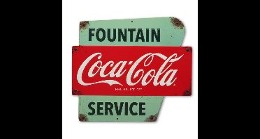 Coca-Cola Fountain Service Metalen Bord - 29 x 33cm