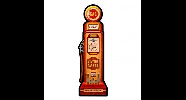Vintage Gas & Oil Gas Pump Zwaar Metalen Bord 66 x 18 cm