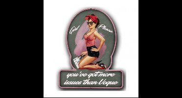 Vogue Girl Pin Up Zwaar Metalen Bord