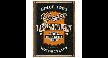 Metalen Bord 30 x 40 cm Harley-Davidson - Genuine Motorcycles Strik