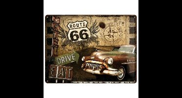 Route 66 Metalen Bord - 30 x 40 cm
