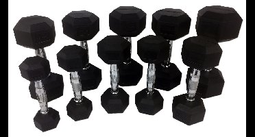 Tunturi Rubber Dumbbell Set | Dumbellset | 1-10 kg (10 sets - 1 t/m 10 kg)