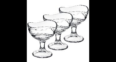 Bormioli Rocco IJs coupes - 6x stuks - op voet - 300 ml - glas - ijsschaaltjes - sorbet glazen