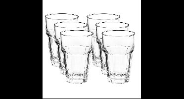 Bormioli Rocco Longdrinkglazen Rock Bar - 6x stuks - transparant - glas - 370 ml