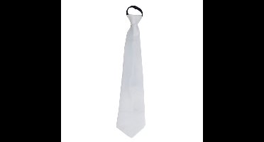 Carnaval verkleed accessoires stropdas - wit - polyester - heren/dames