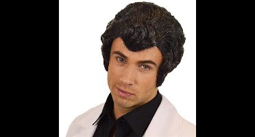 Carnaval verkleed pruik - Rockster - zwart - kort haar - heren - foute party