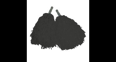 Cheerballs - set 2x - zwart - pompoms - franjes en handgreep - 25 cm