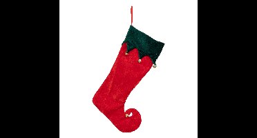 Decoratie kerstsok - elf laars - H45 cm - rood - vilt