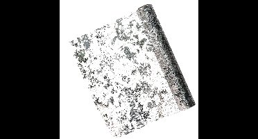 Decoratie stof/tafelloper - zilver -500 x 28 cm - polyester - kerstdiner tafeldecoratie