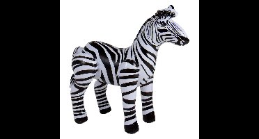 Folat Opblaasbare zebra - 60 x 55 cm - opblaas decoratie - jungle thema versiering