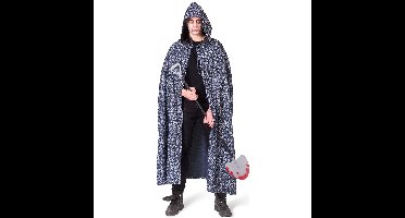 Funny Fashion Halloween verkleed cape met kap - schedels print - Carnaval kostuum/kleding