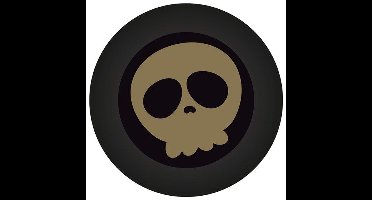 Halloween/horror doodshoofd/schedel bordjes - 8x - zwart - papier - D23 cm
