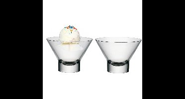 IJs/sorbet coupes op voet - set 2x - glas - 370 ml