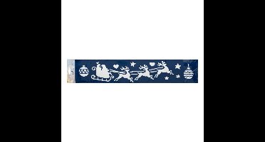 Kerst decoratie raamsjablonen - rendier slee - 60 x 12 cm -raamversiering