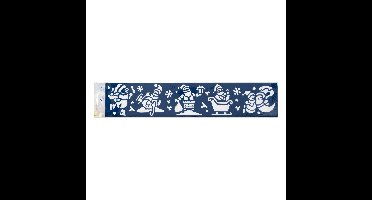 Kerst decoratie raamsjablonen - sneeuwpop/kerstman - 60 x 12 cm -raamversiering