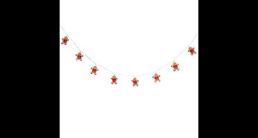 kerst thema lichtsnoer - peperkoek mannetjes - 135 cm - 10 LED lampjes?-?batterij