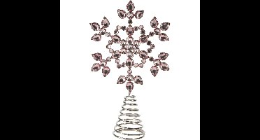 Kerstboom piek - ster vorm - lichtroze met steentjes - H26 cm