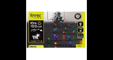 Kerstverlichting - gekleurd - 10 meter - 100 led lampjes - zwart snoer - solar