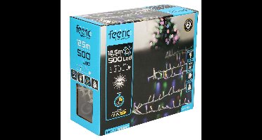 Kerstverlichting - gekleurd - 12 meter - 500 led lampjes - transparant snoer - 8 functies