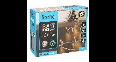 Kerstverlichting - warm wit - 10 meter - 100 led lampjes - transparant snoer