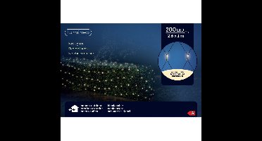 Lumineo kerstverlichting - lichtnet - 200 LED lampjes - warm wit - 100 x 260 cm - netverlichting