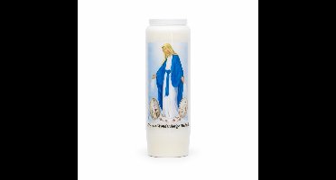 Maria stompkaars in houder - 9-dagen branden - 18 cm - Religieus thema