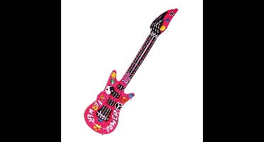 Opblaasbare muziekinstrumenten gitaar - flower power hippie stijl - 105 cm