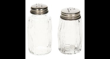 Peper en zout vaatje - stooiers - glas - 7 cm - Pepervaatje/Zoutvaatje - Peper en zout setje