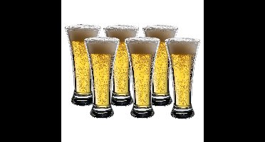 Secret de Gourmet Bierglazen - Flutes/vaas - transparant glas - 6x stuks - 320 ml - Oktoberfest
