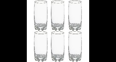 Secret de Gourmet Longdrink glazen Tin - 6x stuks - 380 ml - sap/water/drinkglazen