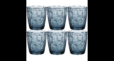 Tumbler drinkglazen - 6x - blauw - 300 ml - waterglazen - glazen