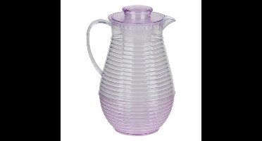 Waterkan/sapkan met ijsblokjes reservoir - 2 liter - kunststof - roze - 25 cm