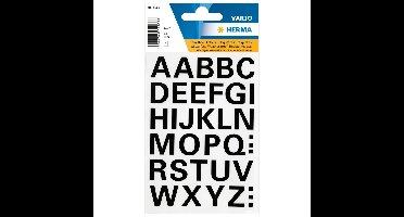 Alfabet plak letters - A-Z Stickers - 1x vellen - zwart - 15 mm