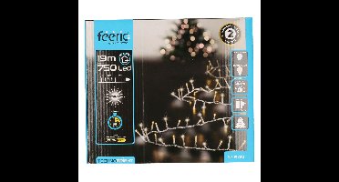 Clusterverlichting - helder wit - 750 leds - 1875 cm - transparant snoer