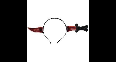 Halloween/horror diadeem - bloederig mes - kunststof - verkleedaccessoires